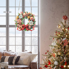 Load image into Gallery viewer, Christmas Special Shaped+Round Diamond Painting Wreath Ornament for Xmas Wall Decor (2)
