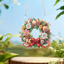 Load image into Gallery viewer, Christmas Special Shaped+Round Diamond Painting Wreath Ornament for Xmas Wall Decor (2)
