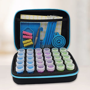 77PCS Large Capacity Diamond Painting Kits Organizer with 30 Bottles (Blue #1)