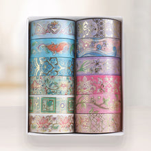 Load image into Gallery viewer, 12 Rolls Color Tape Flower Washi Tape Set for DIY Crafts(Flower Hot Stamping 01)
