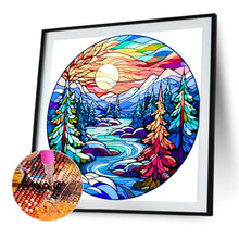 Load image into Gallery viewer, Stained Glass Forest 40*40CM(Picture) Full Round Drill Diamond Painting
