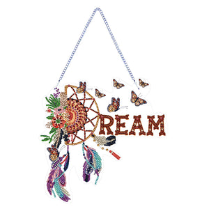 Dreamcatcher 2D Flat DIY Diamond Art Pendant Single-Sided Drill Wall Door Decor