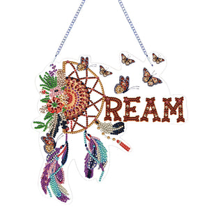 Dreamcatcher 2D Flat DIY Diamond Art Pendant Single-Sided Drill Wall Door Decor