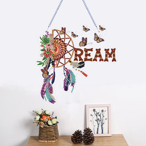Dreamcatcher 2D Flat DIY Diamond Art Pendant Single-Sided Drill Wall Door Decor