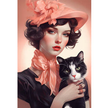 Load image into Gallery viewer, Huancan - Cat And Lady - 40*60CM 11CT 3 Stamped Cross Stitch
