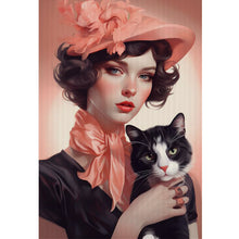Load image into Gallery viewer, Huancan - Cat And Lady - 40*60CM 11CT 3 Stamped Cross Stitch
