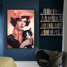 Load image into Gallery viewer, Huancan - Cat And Lady - 40*60CM 11CT 3 Stamped Cross Stitch
