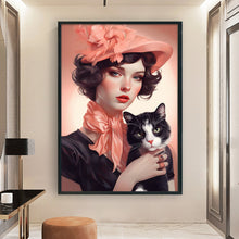 Load image into Gallery viewer, Huancan - Cat And Lady - 40*60CM 11CT 3 Stamped Cross Stitch
