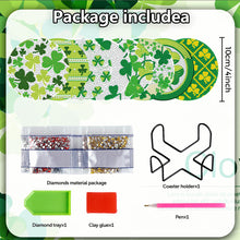 Load image into Gallery viewer, 8PCS Wooden Diamond Painting Art Coaster Kit with Holder (Saint Patricks Day)
