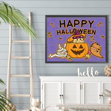Load image into Gallery viewer, Cute Jack-O&#39;-Lantern With Animals 40*30CM(Canvas) Full Round Drill Diamond Painting
