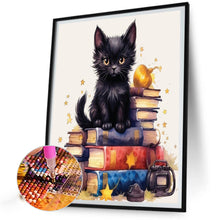 Load image into Gallery viewer, Black Cat In A Book 40*50CM(Canvas) Full Round Drill Diamond Painting
