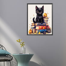 Load image into Gallery viewer, Black Cat In A Book 40*50CM(Canvas) Full Round Drill Diamond Painting
