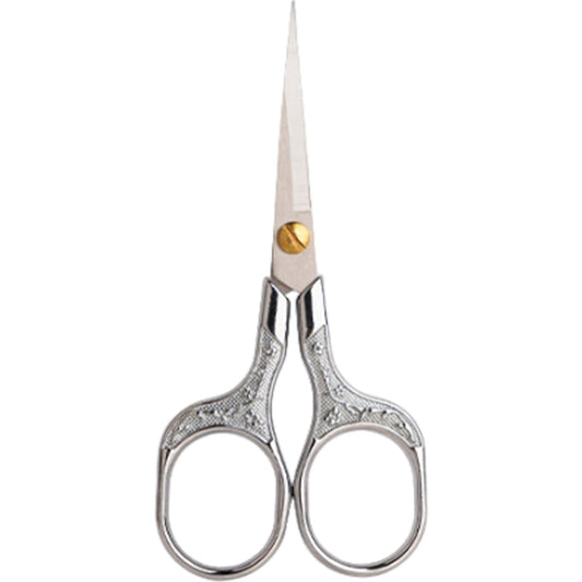 Stainless Steel Plum Blossom Flower Pattern Scissors for Sewing 12.7x6CM(Silver)