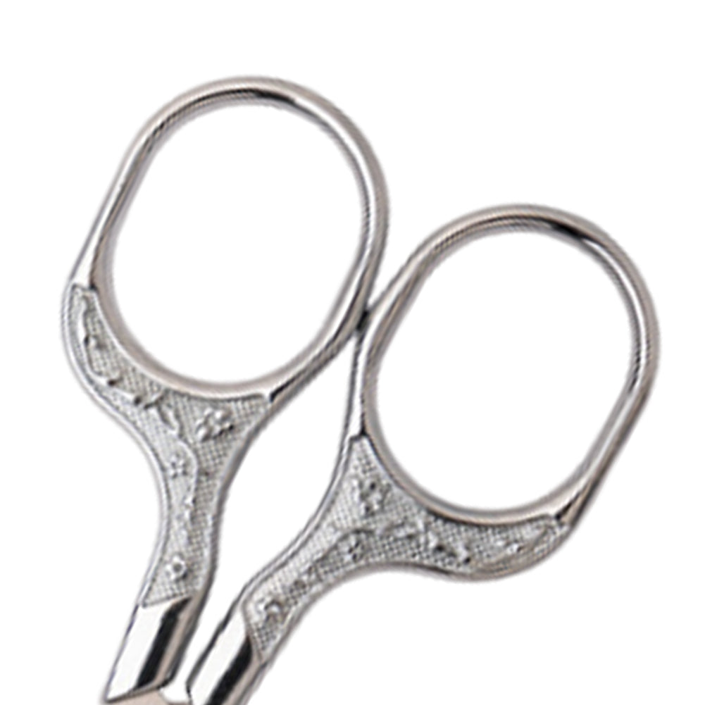 Stainless Steel Plum Blossom Flower Pattern Scissors for Sewing 12.7x6CM(Silver)