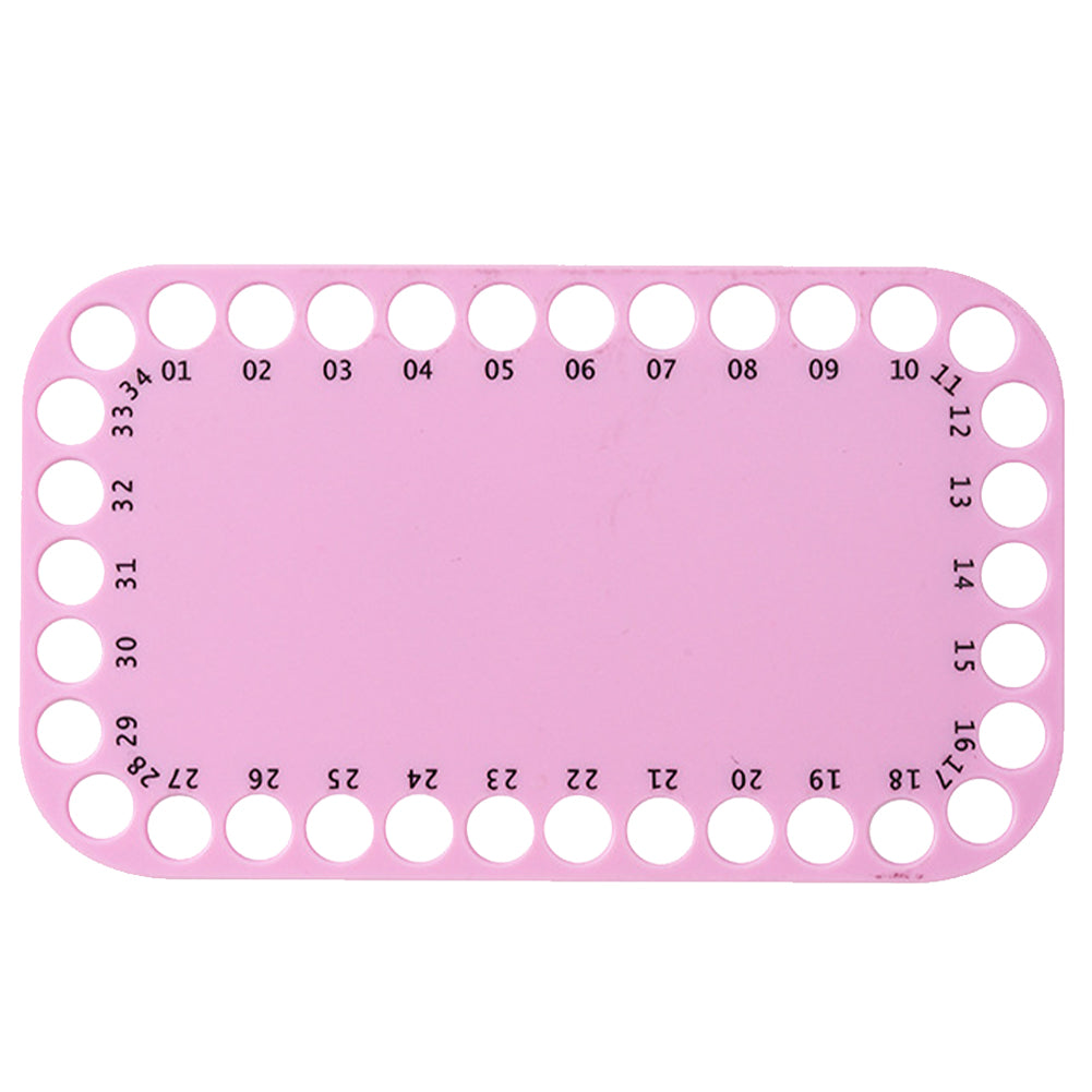 Embroidery Thread Organizer Cards 34 Positions for Cross Stitch 20x12CM (Pink)