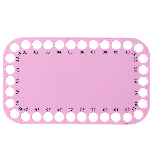 Embroidery Thread Organizer Cards 34 Positions for Cross Stitch 20x12CM (Pink)