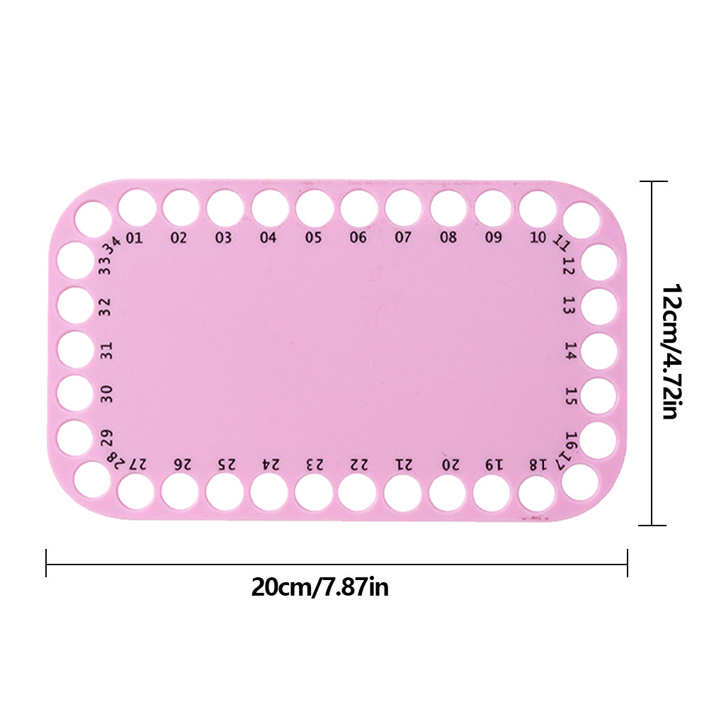Embroidery Thread Organizer Cards 34 Positions for Cross Stitch 20x12CM (Pink)