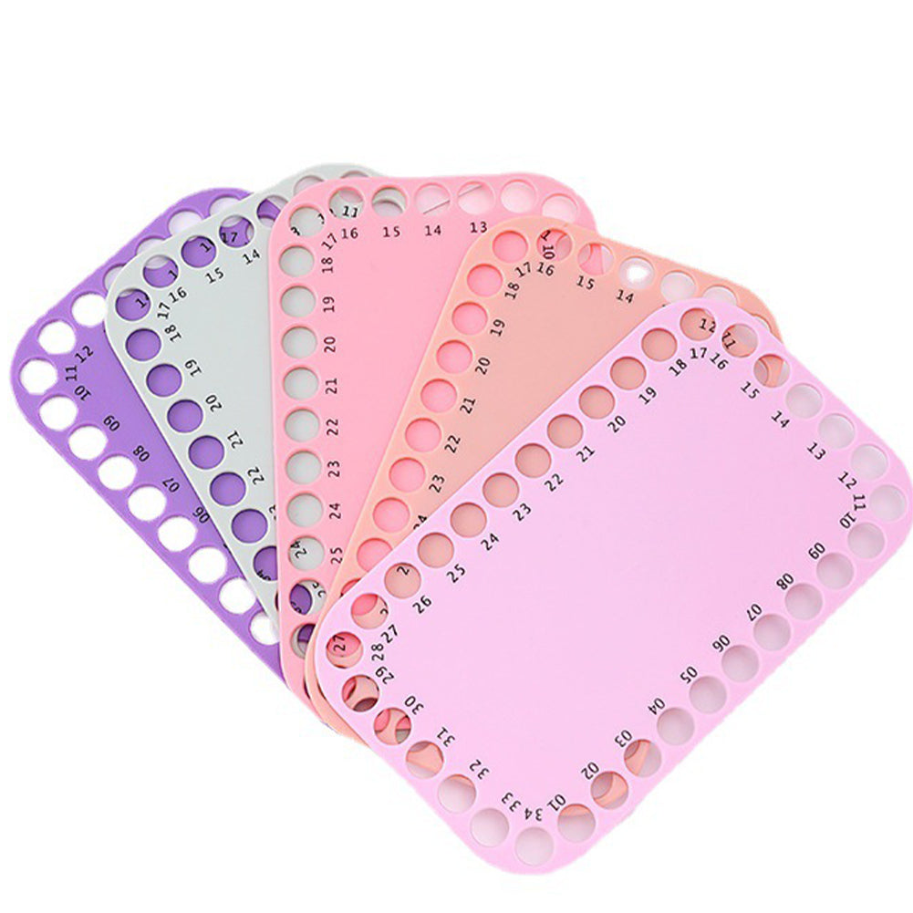Embroidery Thread Organizer Cards 34 Positions for Cross Stitch 20x12CM (Pink)