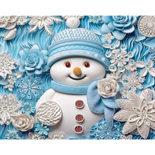 Load image into Gallery viewer, Blue Snowman 40*50CM(Canvas) Partial Special Shaped Drill Diamond Painting
