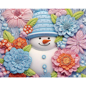 Green Snowman 40*50CM(Canvas) Partial Special Shaped Drill Diamond Painting