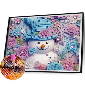 Purple Snowman 40*50CM(Canvas) Partial Special Shaped Drill Diamond Painting