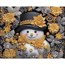Load image into Gallery viewer, Gold Snowman 40*50CM(Canvas) Partial Special Shaped Drill Diamond Painting
