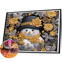 Load image into Gallery viewer, Gold Snowman 40*50CM(Canvas) Partial Special Shaped Drill Diamond Painting
