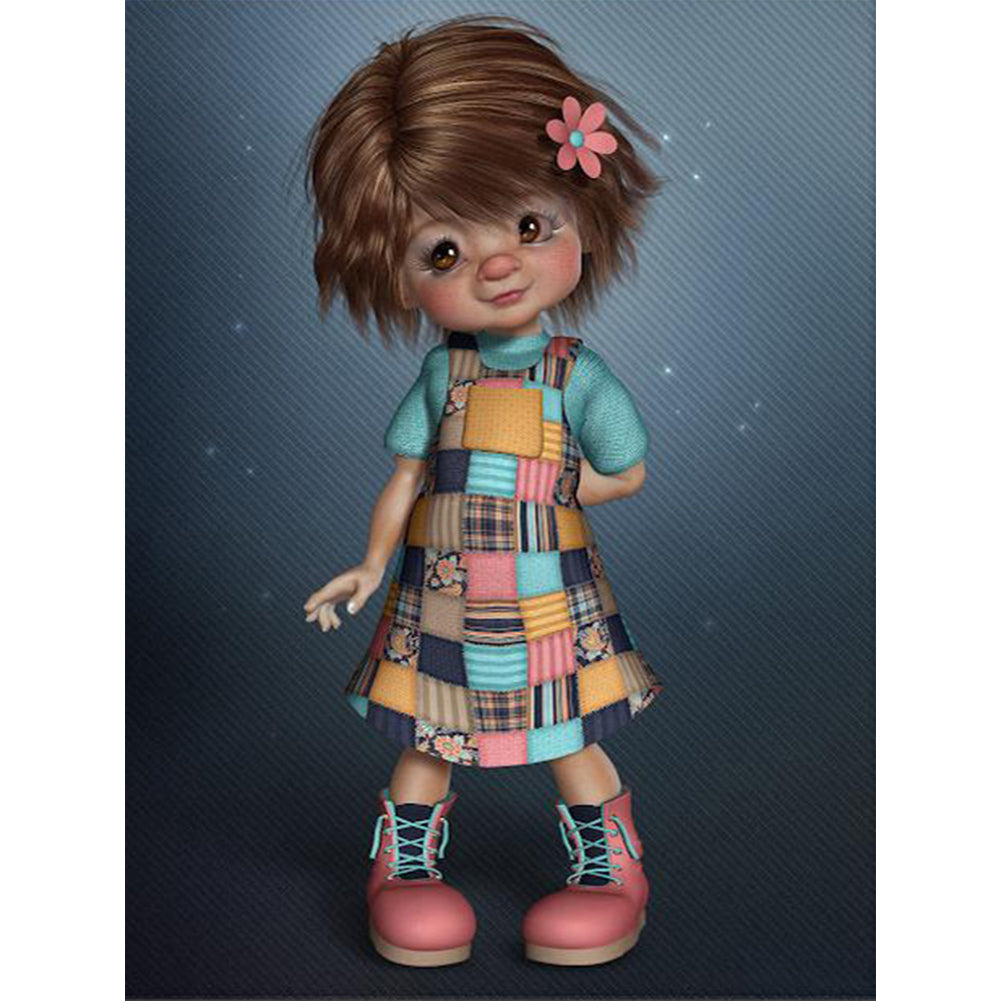 Girl Doll 30*40CM(Canvas) Full Round Drill Diamond Painting