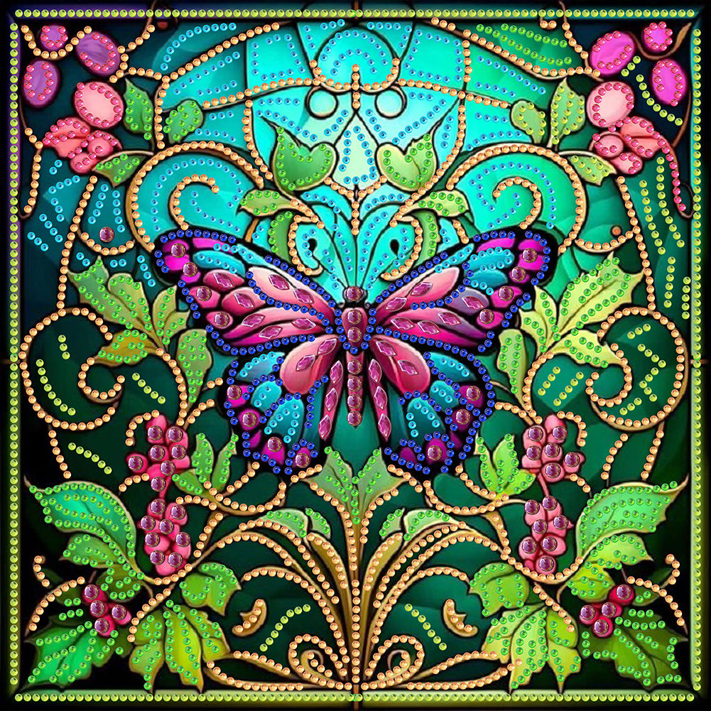 Butterfly Crafts 30*30CM(Canvas) Partial Special Shaped Drill Diamond Painting
