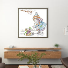 Load image into Gallery viewer, Joy Sunday - Rabbit Skating - 28*28CM 14CT 2 Stamped Cross Stitch
