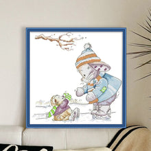 Load image into Gallery viewer, Joy Sunday - Rabbit Skating - 28*28CM 14CT 2 Stamped Cross Stitch
