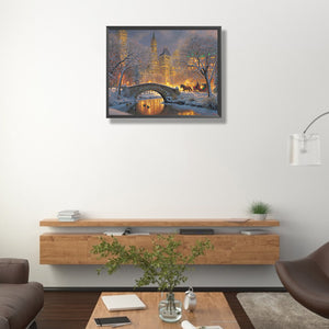 Winter City Scene 50*40CM(Canvas) Full Square Drill Diamond Painting