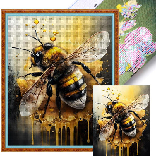 Bee - Full 11CT Stamped Cross Stitch 40x50CM - Yishu