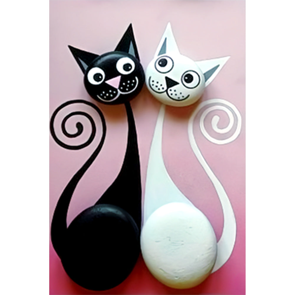 Cat 30*45CM(Canvas) Full Round Drill Diamond Painting