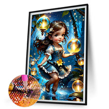 Load image into Gallery viewer, Wishing Star Girl 30*45CM(Canvas) Full Round Drill Diamond Painting
