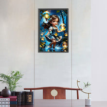 Load image into Gallery viewer, Wishing Star Girl 30*45CM(Canvas) Full Round Drill Diamond Painting
