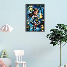 Load image into Gallery viewer, Wishing Star Girl 30*45CM(Canvas) Full Round Drill Diamond Painting
