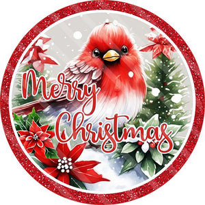 Merry Christmas Cardinal 30*30CM(Canvas) Full Round Drill Diamond Painting