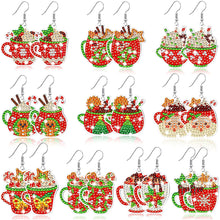 Load image into Gallery viewer, 10 Pairs Double Sided Christmas Cup Diamond Painting Earring for Women Girls
