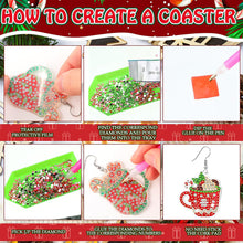 Load image into Gallery viewer, 10 Pairs Double Sided Christmas Cup Diamond Painting Earring for Women Girls
