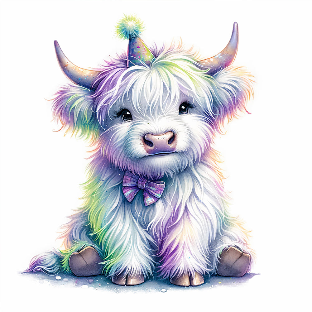 Shiny Animal Highland Yak 30*30CM(Canvas) Full Round Drill Diamond Painting