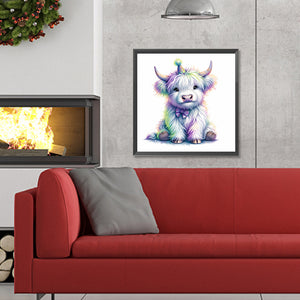Shiny Animal Highland Yak 30*30CM(Canvas) Full Round Drill Diamond Painting