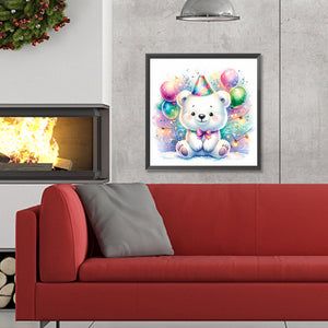 Shiny Animal Bear 30*30CM(Canvas) Full Round Drill Diamond Painting