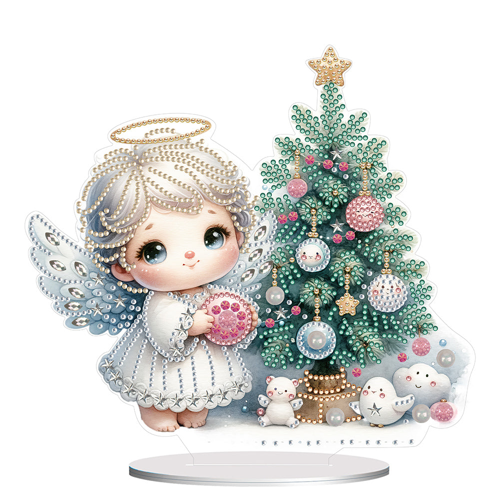 2D Flat Little Angel DIY Desktop Diamond Painting Ornament Kits for Home Office