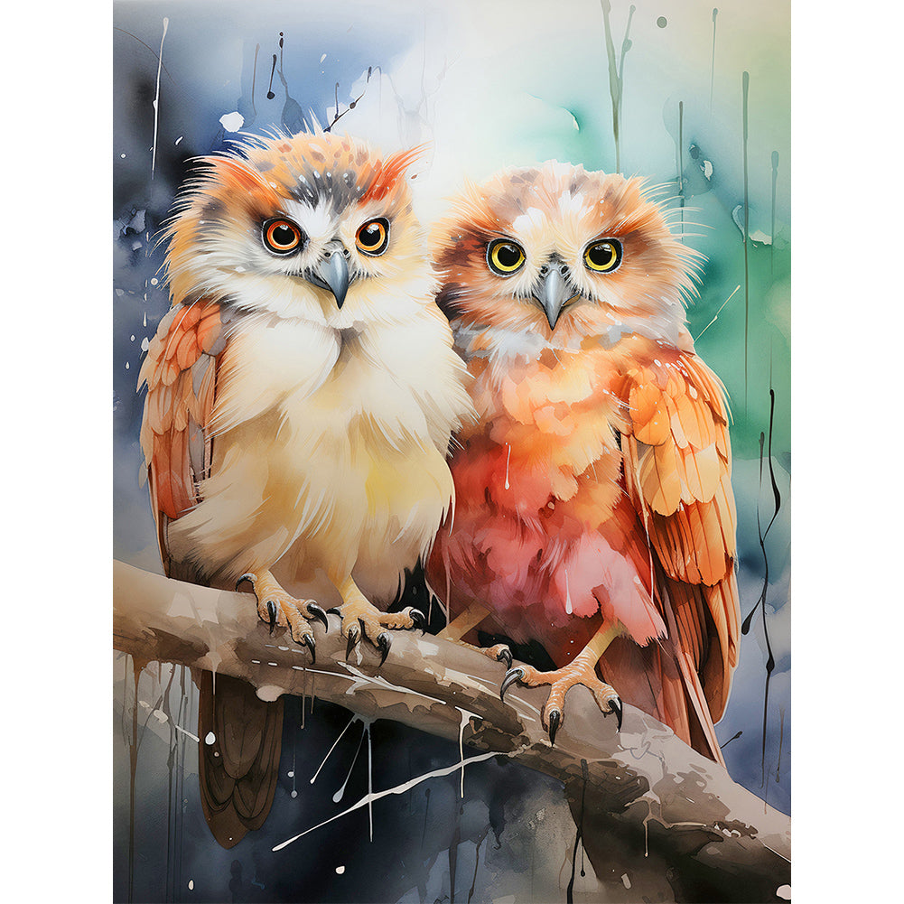 Forest Owl 30*40CM(Canvas) Full Round Drill Diamond Painting