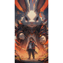 Load image into Gallery viewer, Yishu - Giant Rabbit Warrior - 40*70CM 11CT 3 Stamped Cross Stitch
