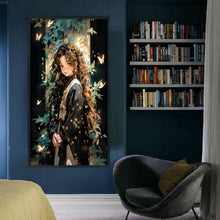 Load image into Gallery viewer, Yishu - Girl With Curly Hair And Butterflies - 40*70CM 11CT 3 Stamped Cross Stitch
