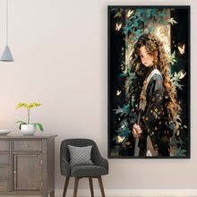 Load image into Gallery viewer, Yishu - Girl With Curly Hair And Butterflies - 40*70CM 11CT 3 Stamped Cross Stitch
