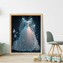 Load image into Gallery viewer, Huancan - White Dress With Butterflies - 40*50CM 11CT 3 Stamped Cross Stitch
