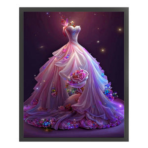 Huancan - Flower Dress - 40*50CM 11CT 3 Stamped Cross Stitch